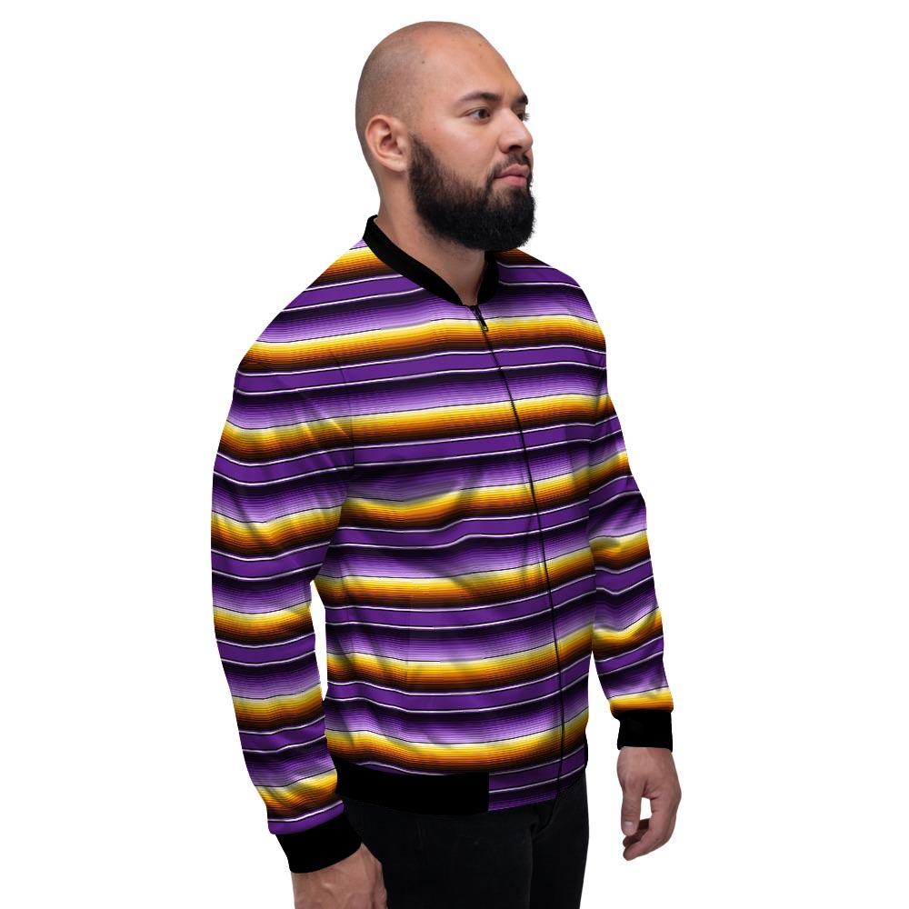Yellow And Purple Mexican Baja Men's Bomber Jacket-grizzshop