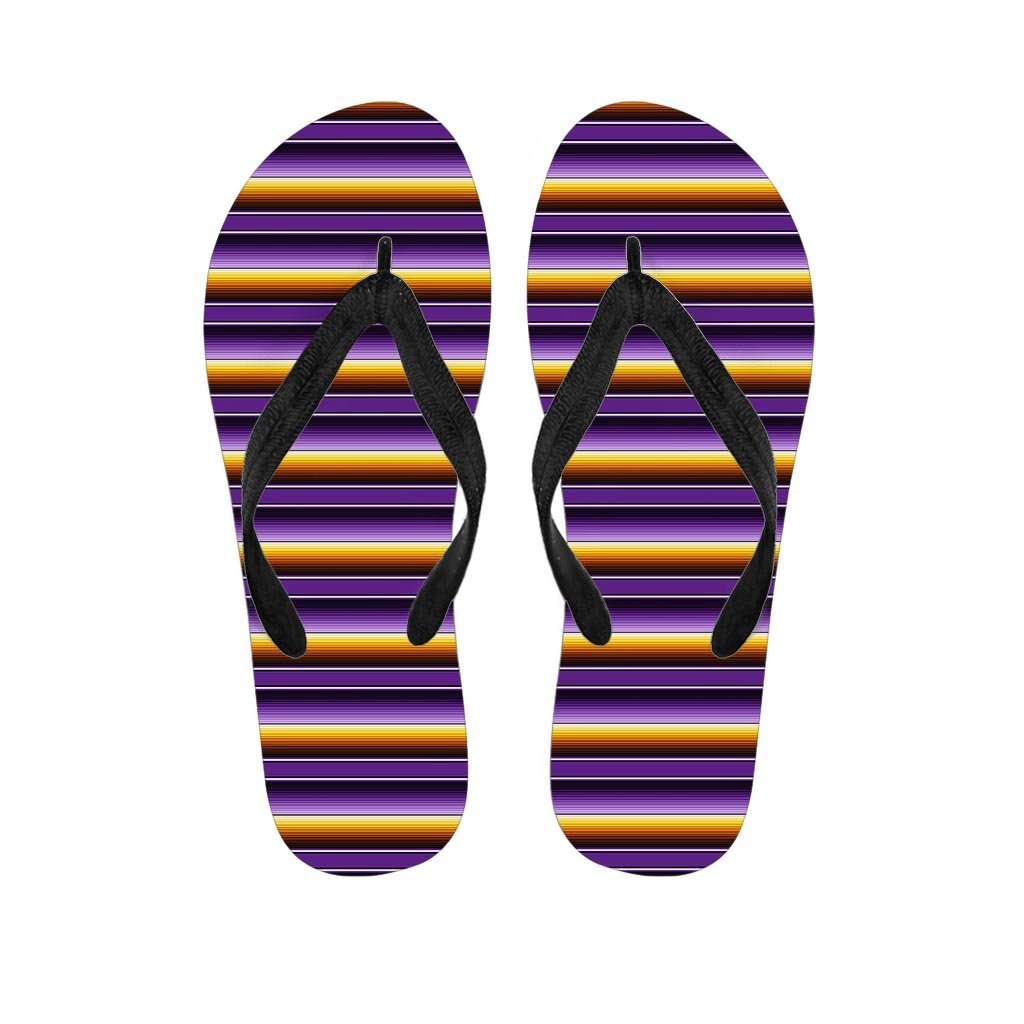 Yellow And Purple Mexican Baja Men's Flip Flops-grizzshop