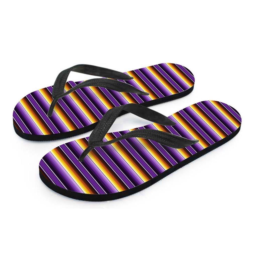 Yellow And Purple Mexican Baja Men's Flip Flops-grizzshop