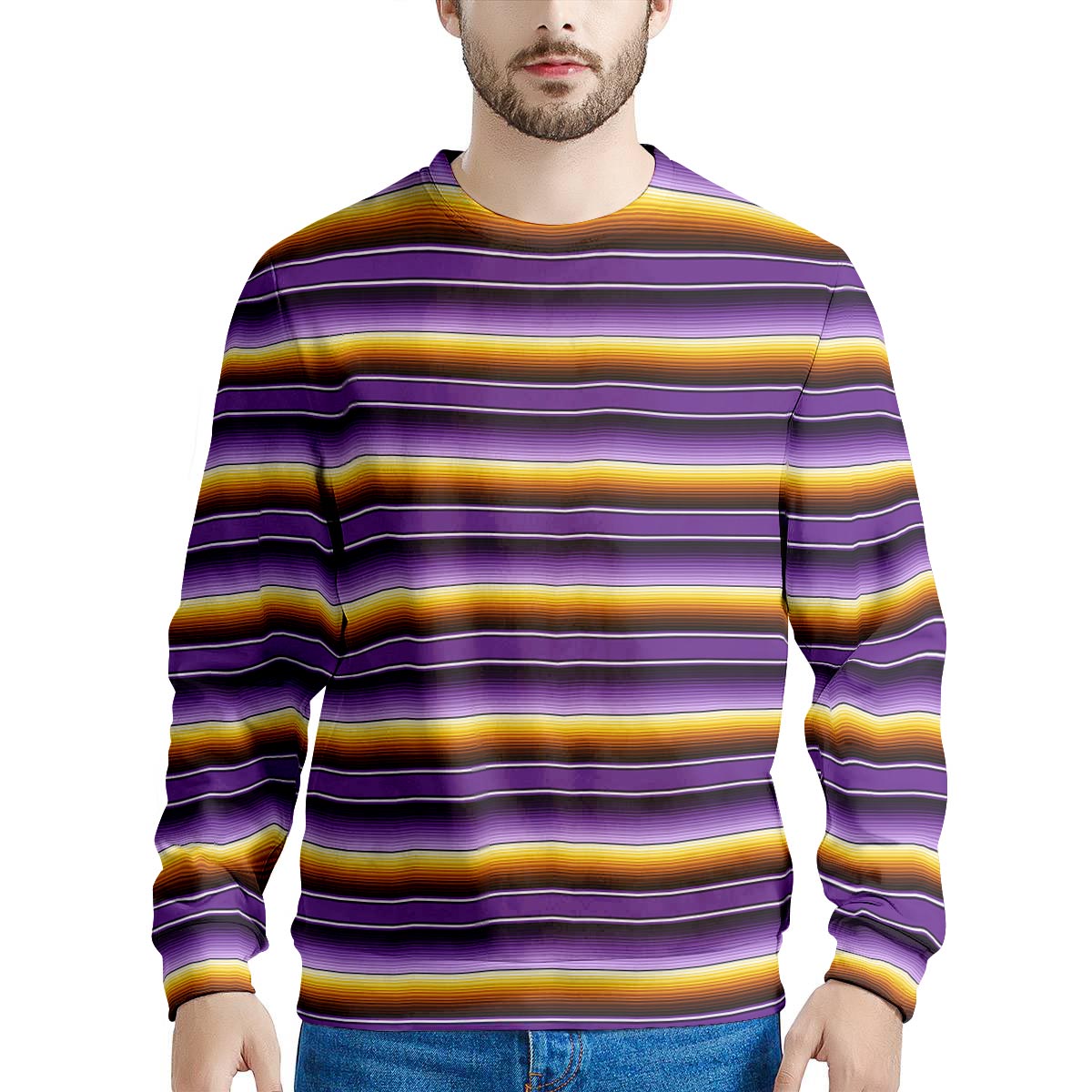 Yellow And Purple Mexican Baja Men's Sweatshirt-grizzshop