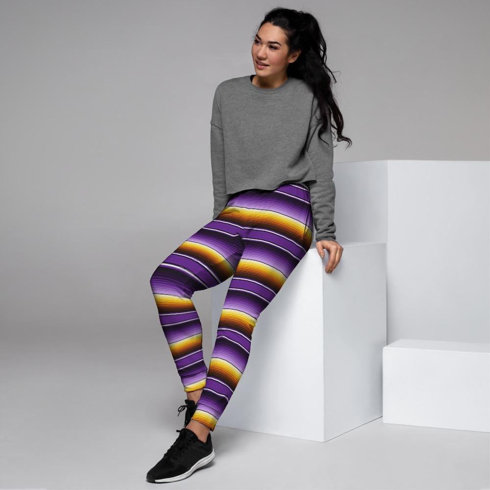 Yellow And Purple Mexican Baja Women's Joggers-grizzshop