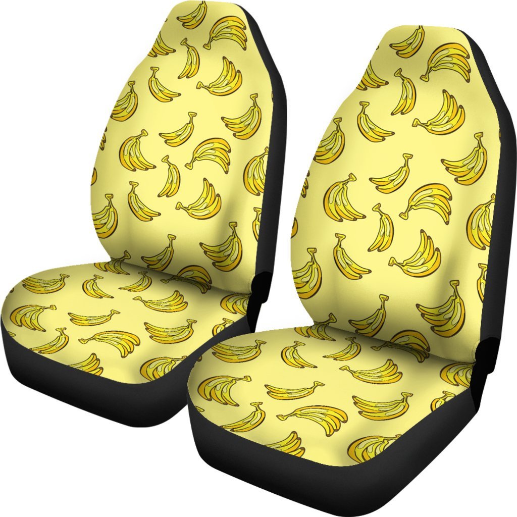 Yellow Banana Pattern Print Universal Fit Car Seat Cover-grizzshop