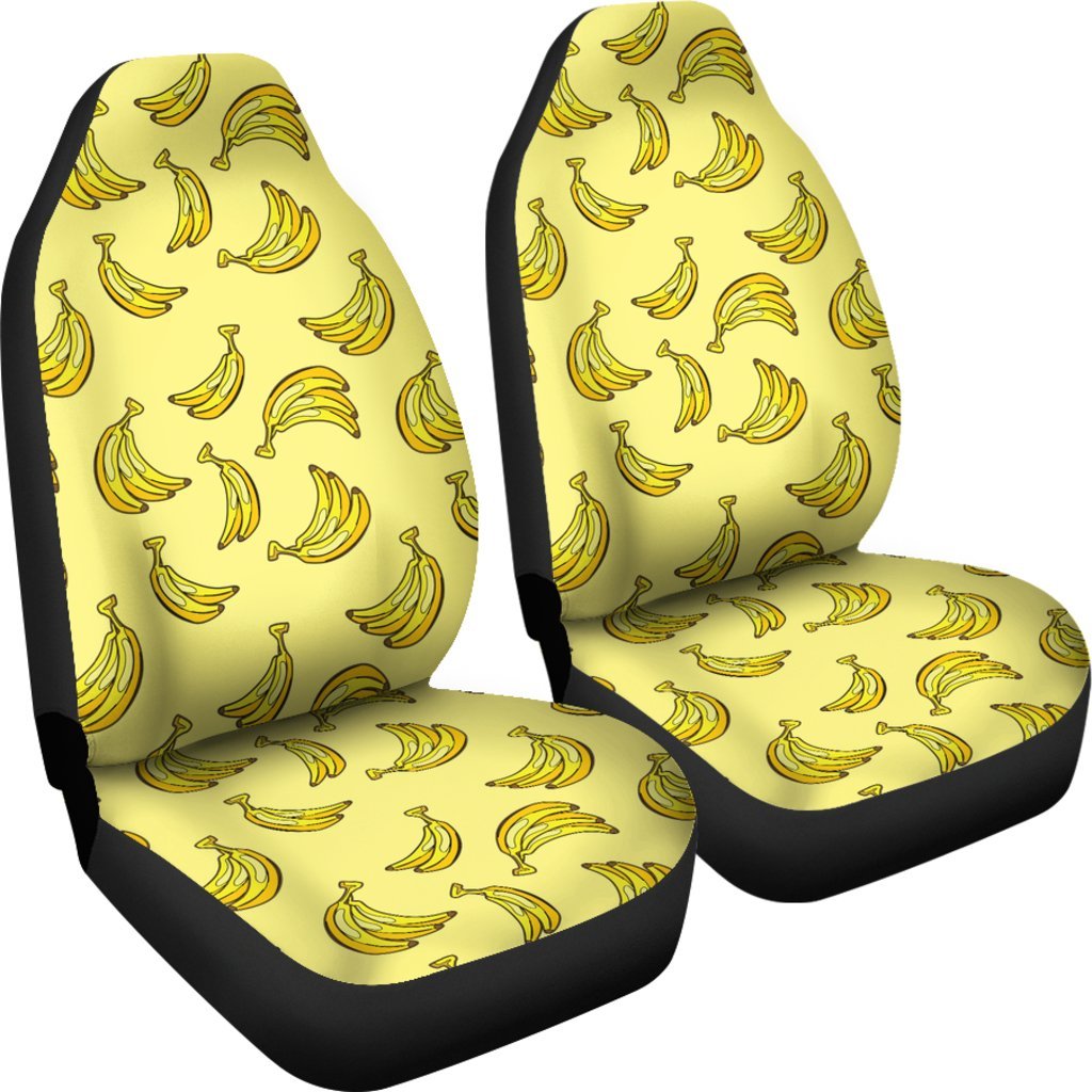 Yellow Banana Pattern Print Universal Fit Car Seat Cover-grizzshop