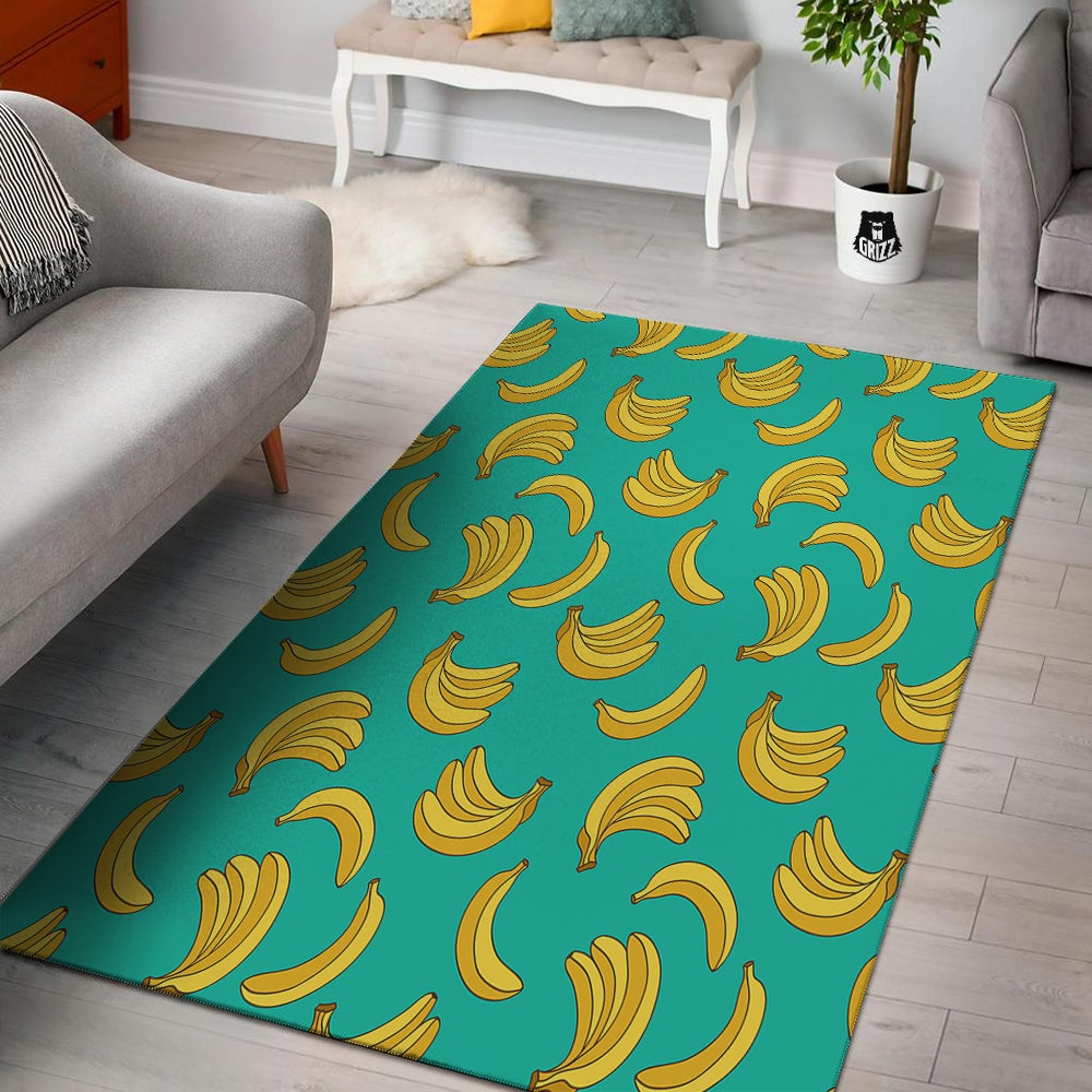 Yellow Banana Print Pattern Floor Mat-grizzshop
