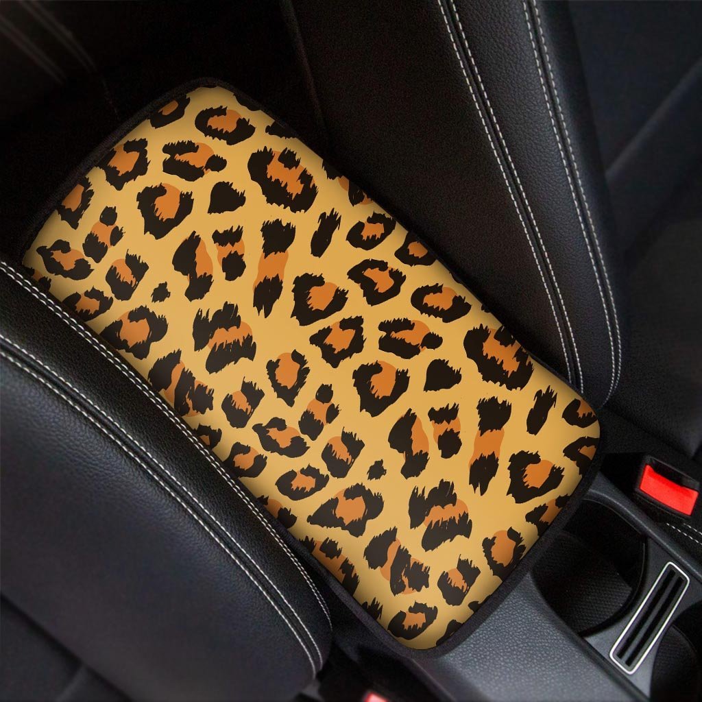 Yellow Cheetah Car Console Cover-grizzshop