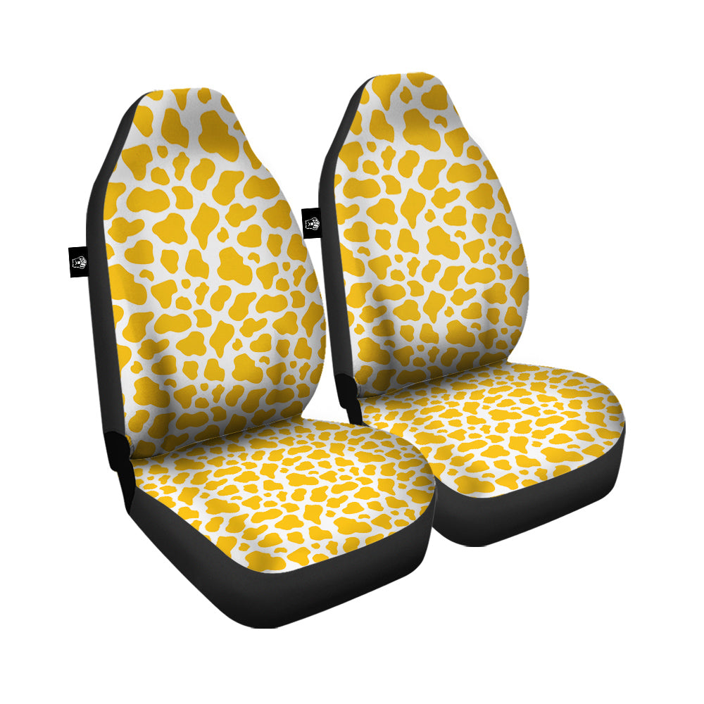 Yellow Cow Print Pattern Car Seat Covers-grizzshop