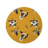 Yellow Flower Print Round Rug-grizzshop