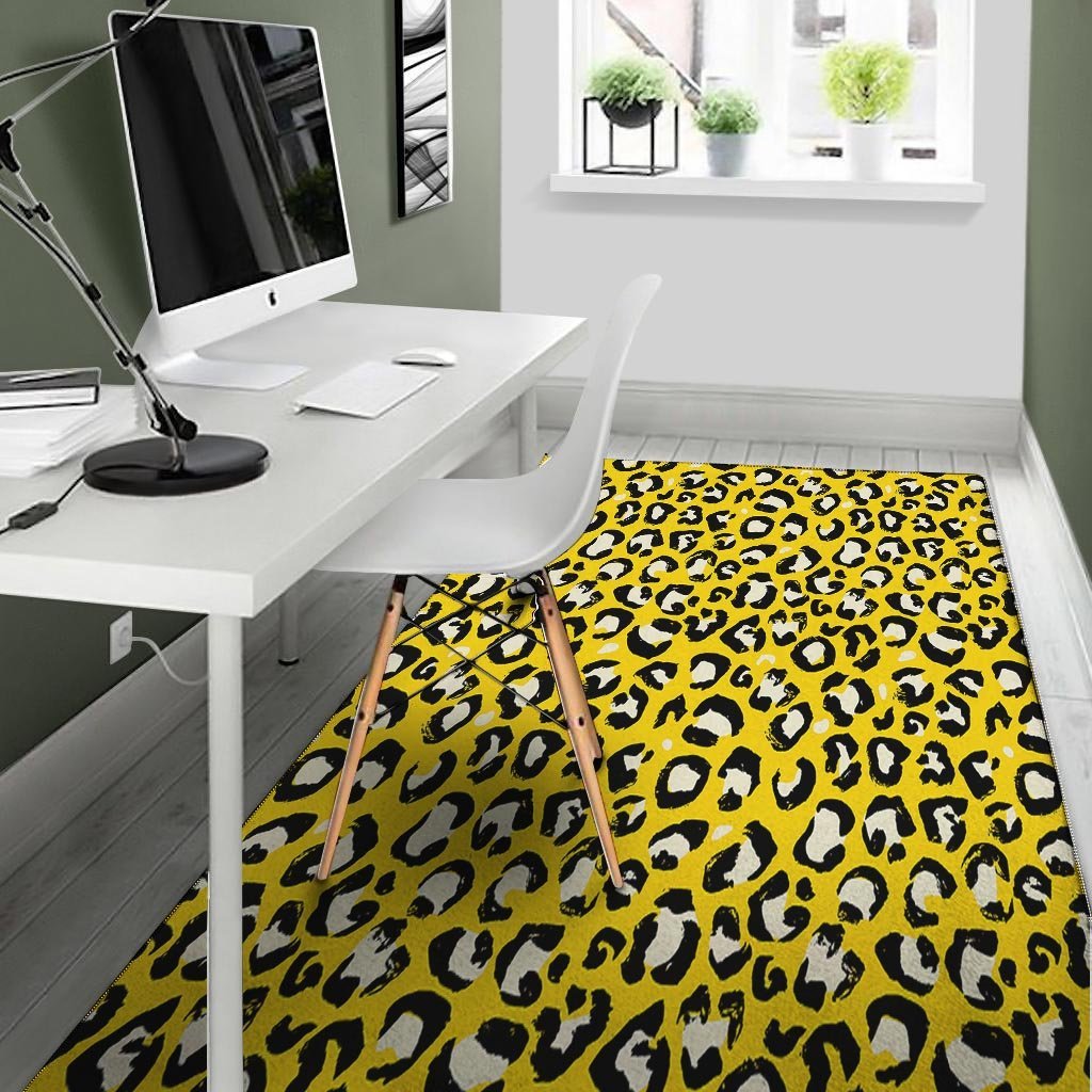 Yellow Leopard Floor Mat-grizzshop