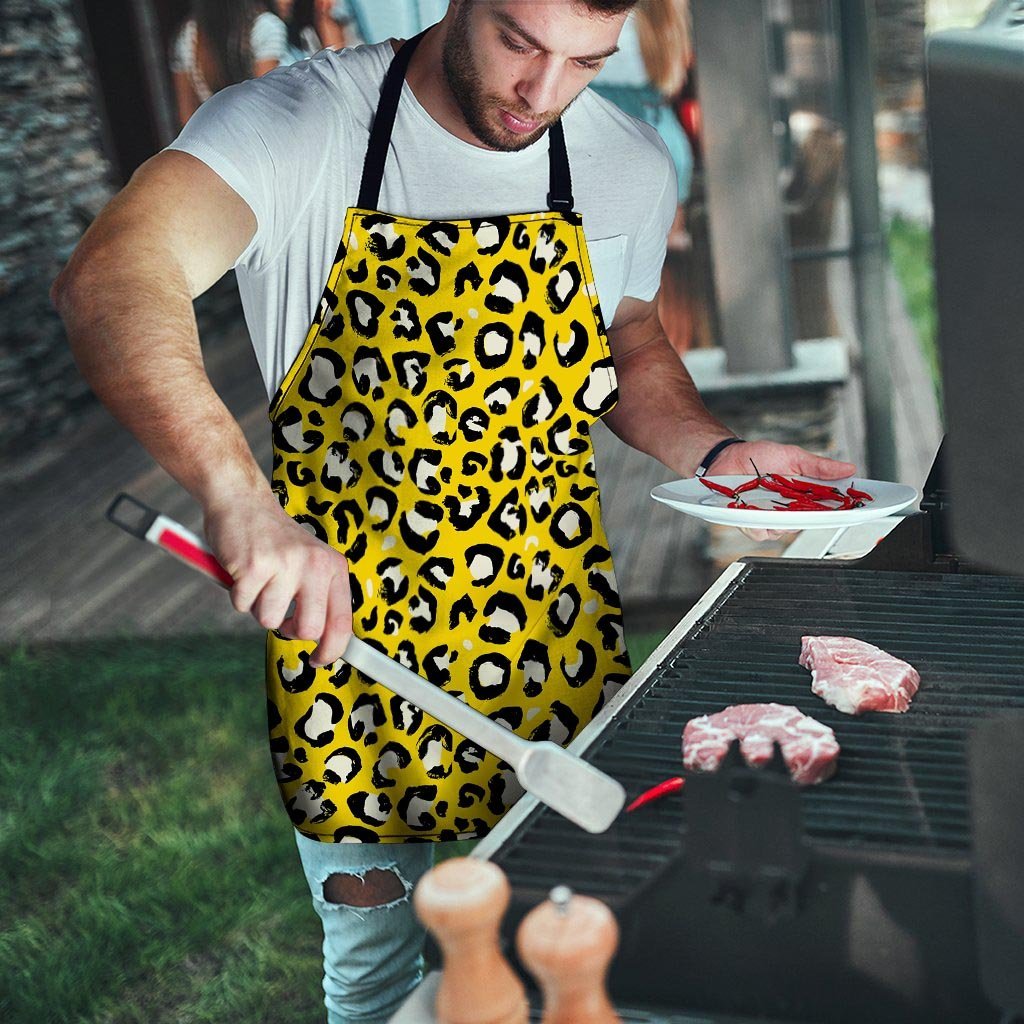 Yellow Leopard Men's Apron-grizzshop