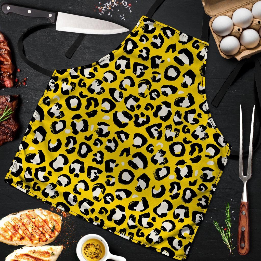 Yellow Leopard Men's Apron-grizzshop