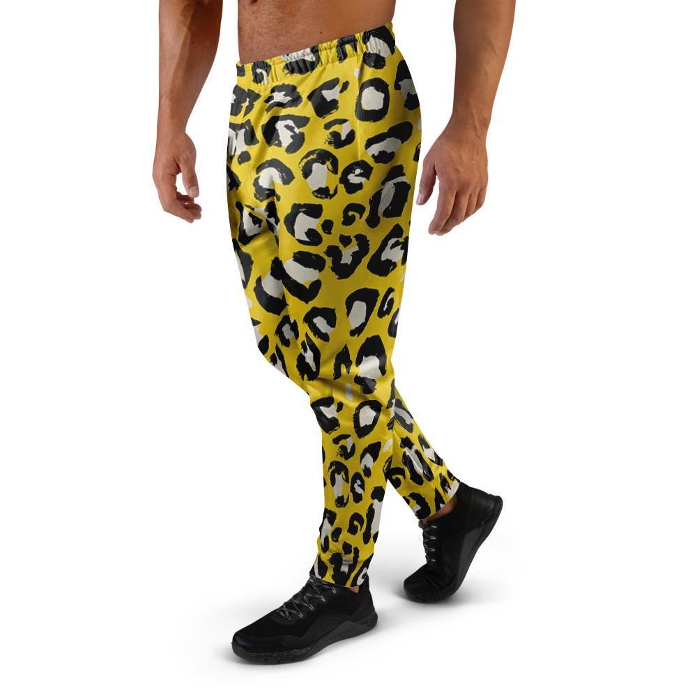 Yellow Leopard Men's Joggers-grizzshop