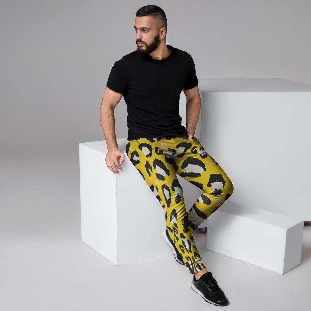 Yellow Leopard Men's Joggers-grizzshop