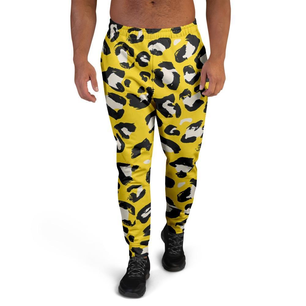 Yellow Leopard Men's Joggers-grizzshop