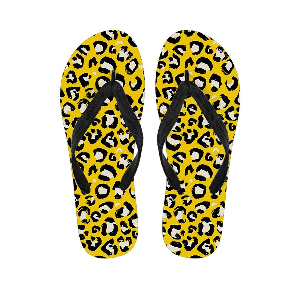 Yellow Leopard Women's Flip Flops-grizzshop