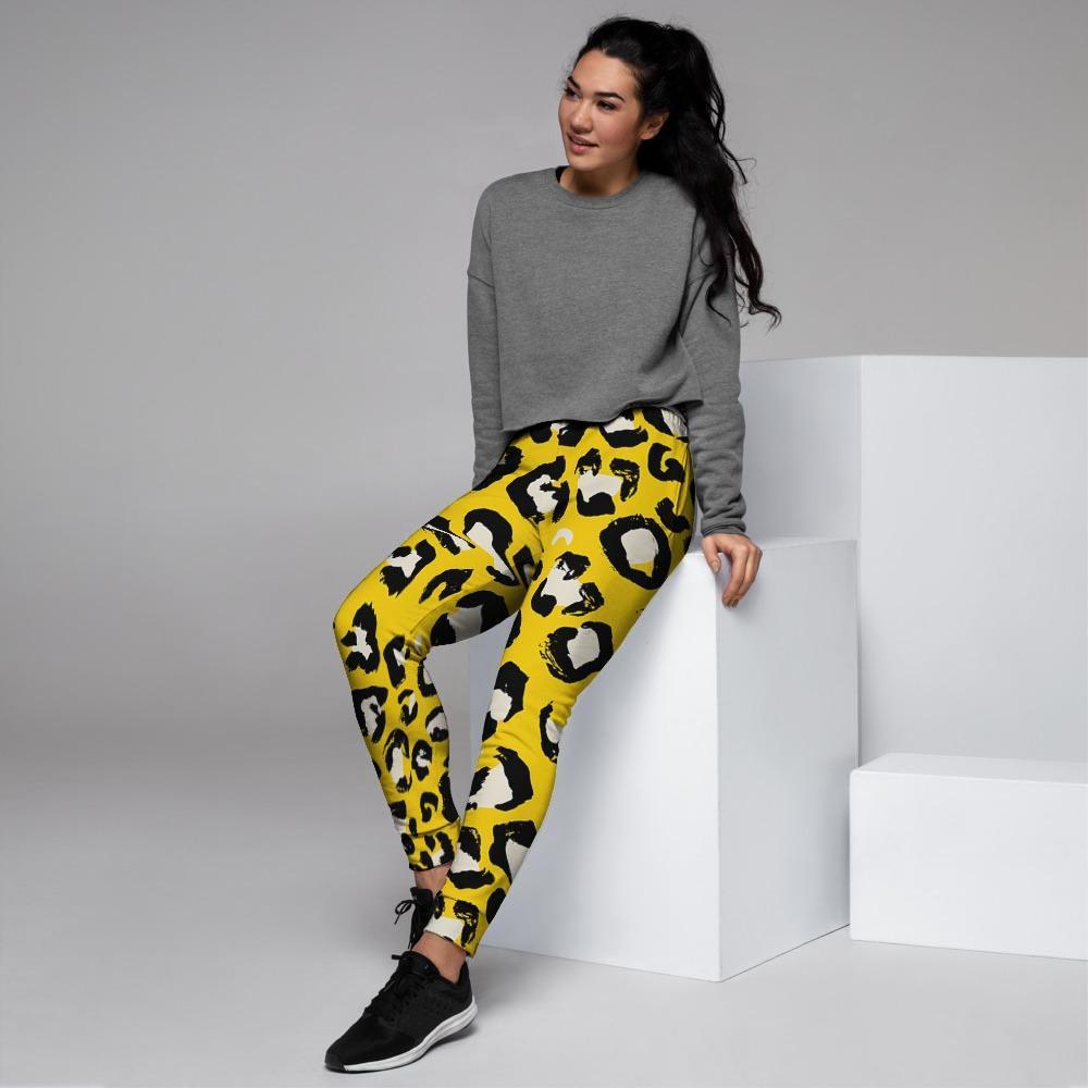 Yellow Leopard Women's Joggers-grizzshop