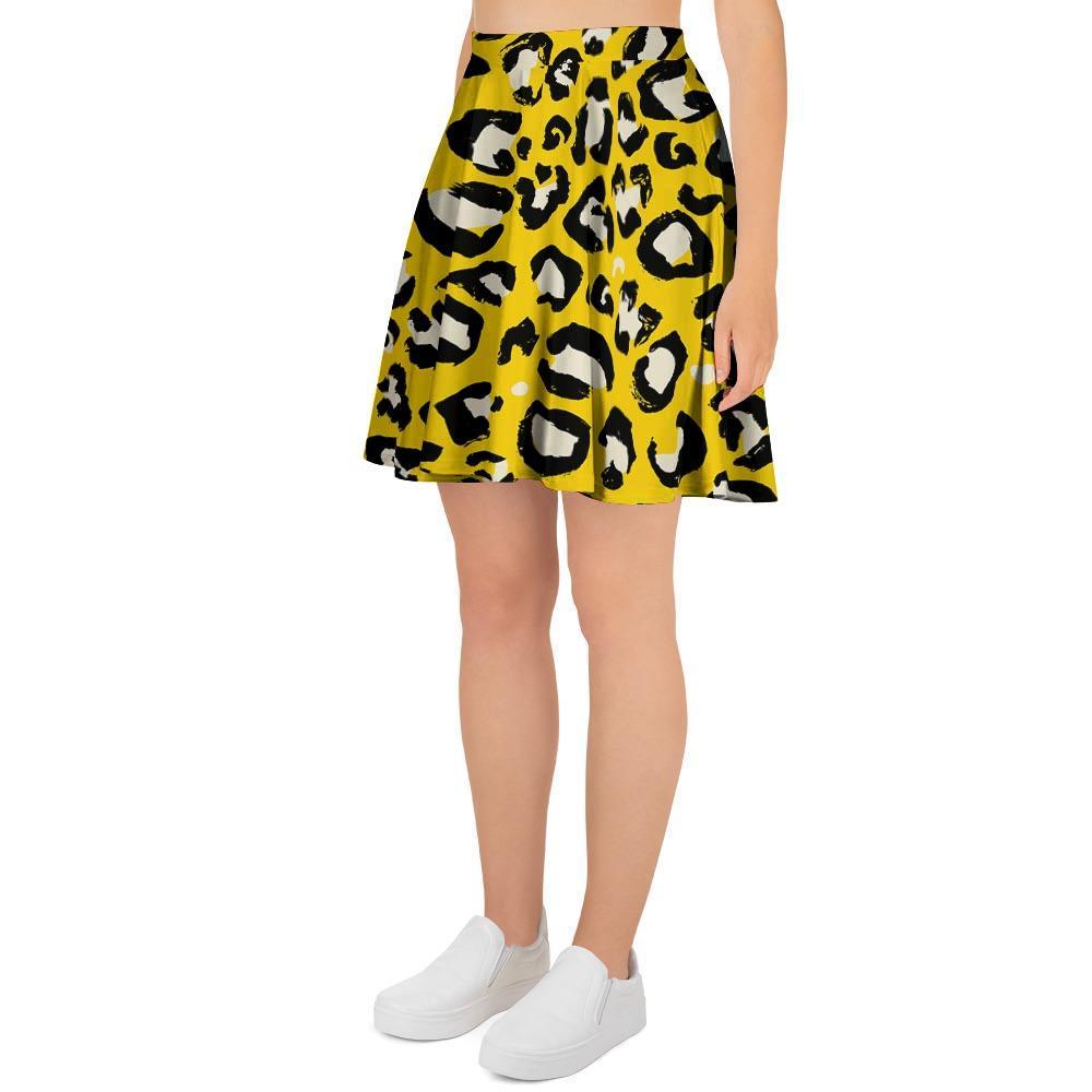 Yellow Leopard Women's Skirt-grizzshop