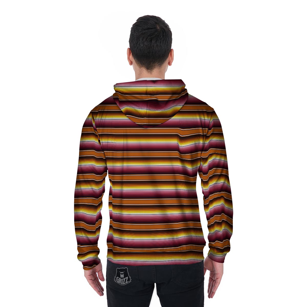 Yellow Mexican Baja Men's Zip Up Hoodie-grizzshop
