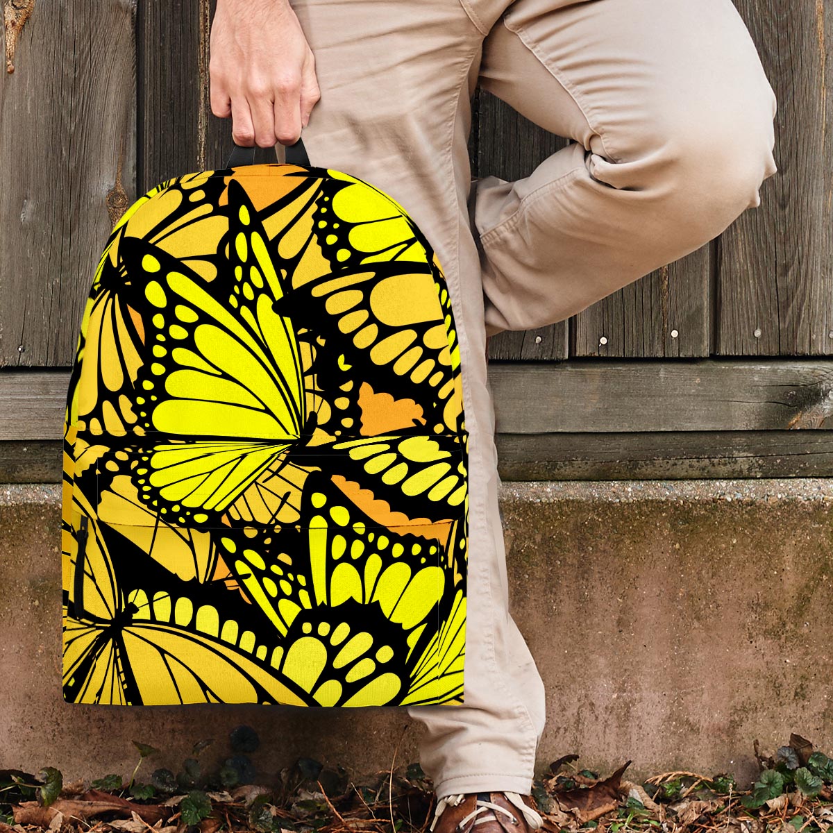 Yellow Monarch Butterfly Backpack-grizzshop