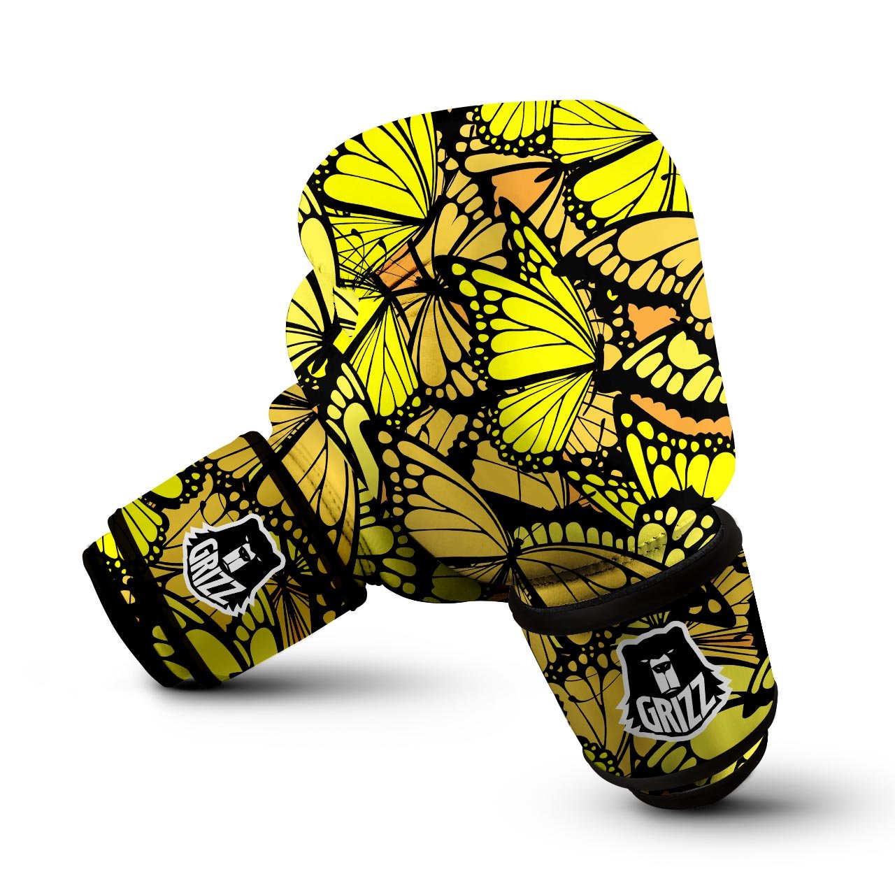 Yellow Monarch Butterfly Boxing Gloves-grizzshop