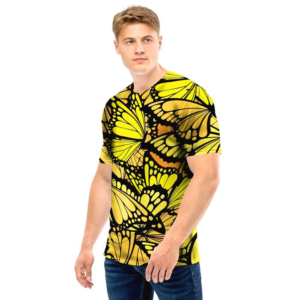Yellow Monarch Butterfly Men T Shirt-grizzshop