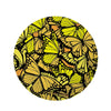 Yellow Monarch Butterfly Round Rug-grizzshop