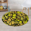 Yellow Monarch Butterfly Round Rug-grizzshop