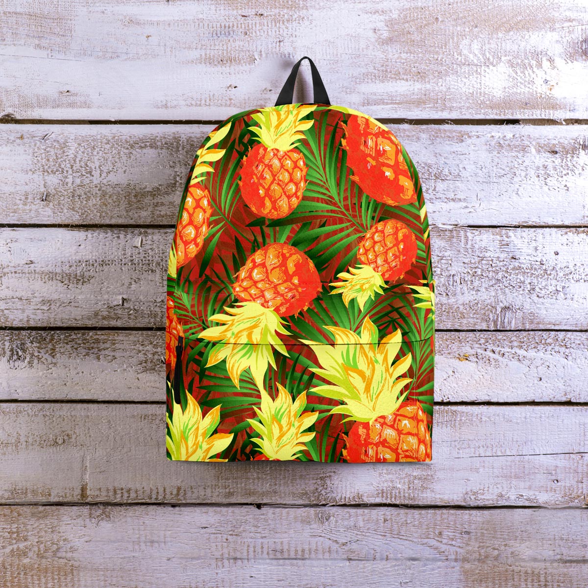 Yellow Neon Pineapple Hawaiian Print Backpack-grizzshop