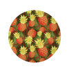 Yellow Neon Pineapple Hawaiian Print Round Rug-grizzshop