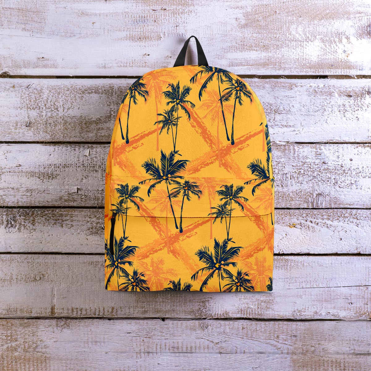 Yellow Palm Tree Hawaiian Print Backpack-grizzshop