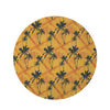 Yellow Palm Tree Hawaiian Print Round Rug-grizzshop