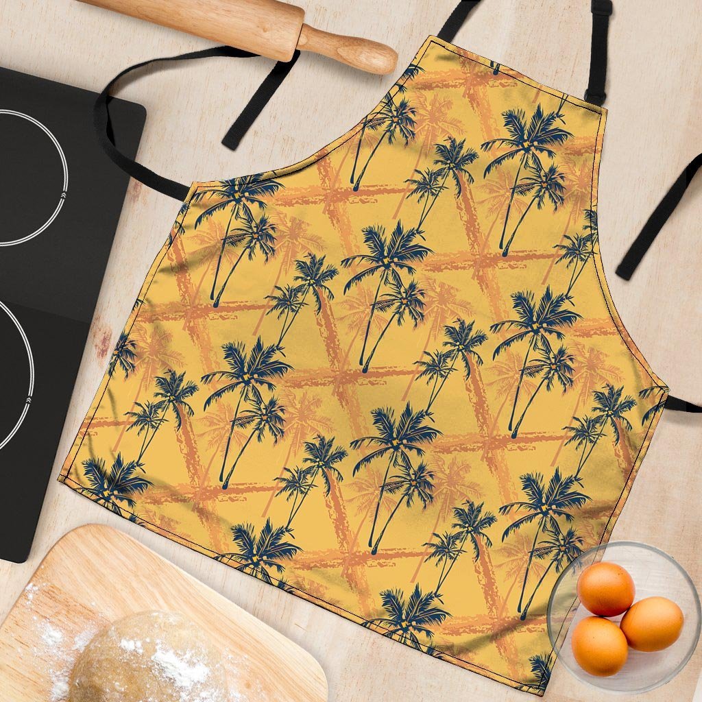 Yellow Palm Tree Hawaiian Print Women's Apron-grizzshop