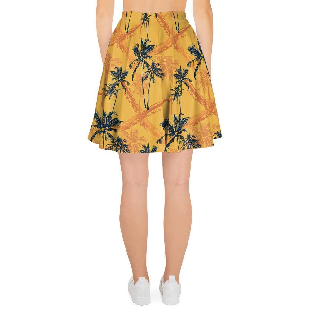 Yellow Palm Tree Hawaiian Print Women's Skirt-grizzshop