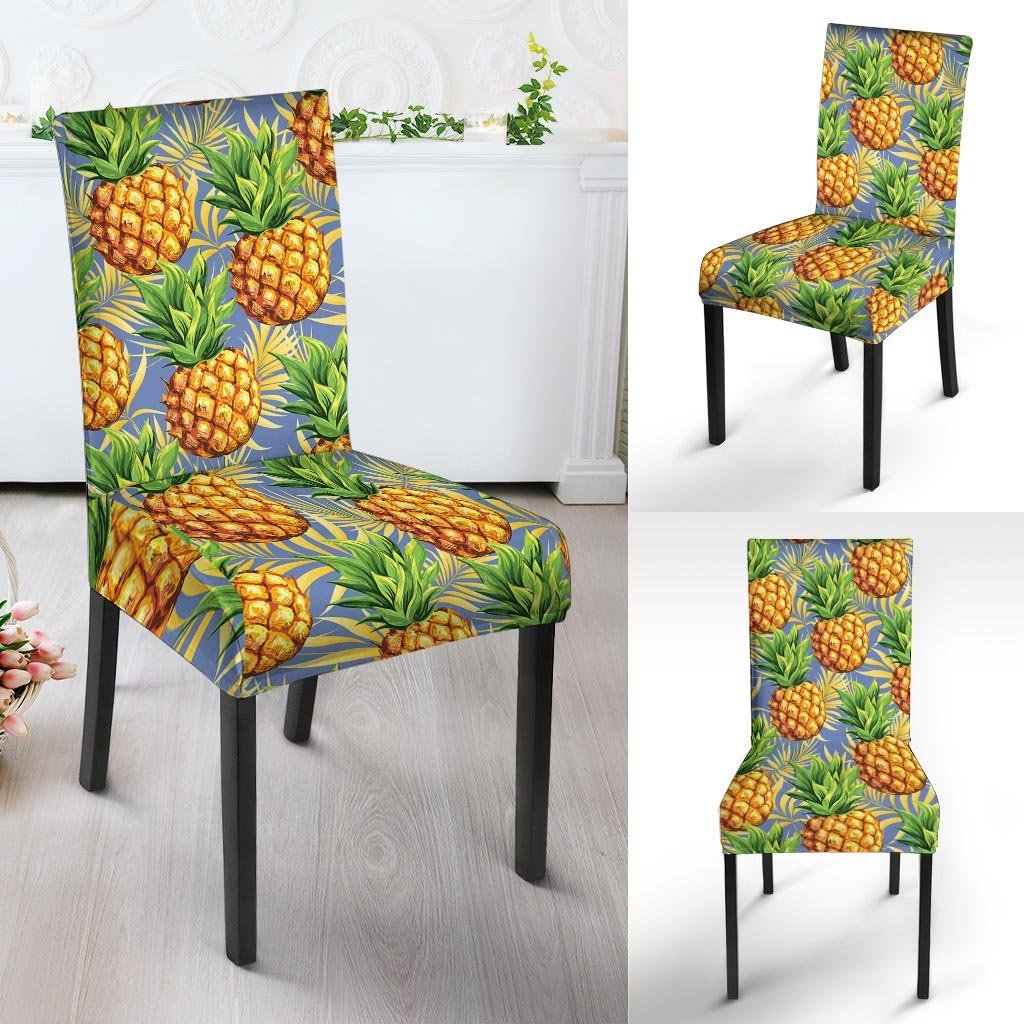 Yellow Pineapple Hawaiian Print Chair Cover-grizzshop