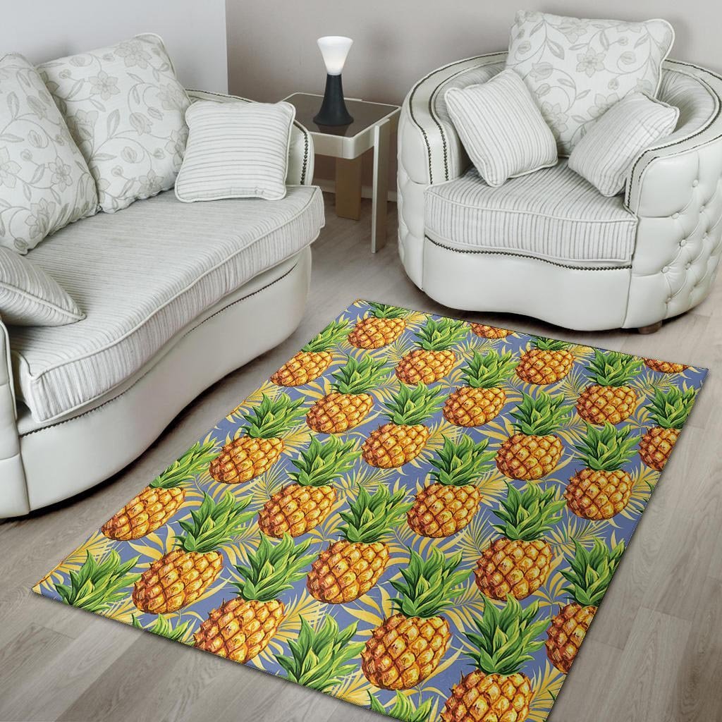 Yellow Pineapple Hawaiian Print Floor Mat-grizzshop