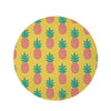 Yellow Pineapple Print Round Rug-grizzshop