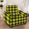 Yellow Plaid Armchair Cover-grizzshop