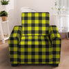 Yellow Plaid Armchair Cover-grizzshop