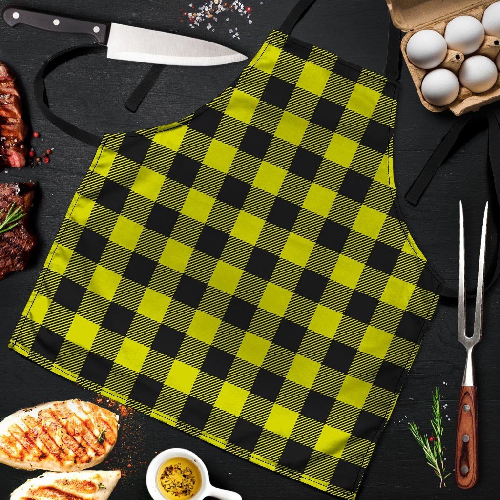 Yellow Plaid Men's Apron-grizzshop