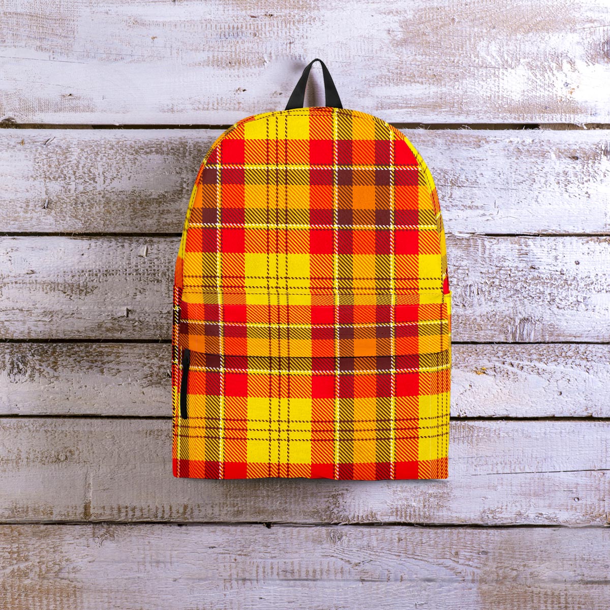 Yellow Plaid Tartan Backpack-grizzshop