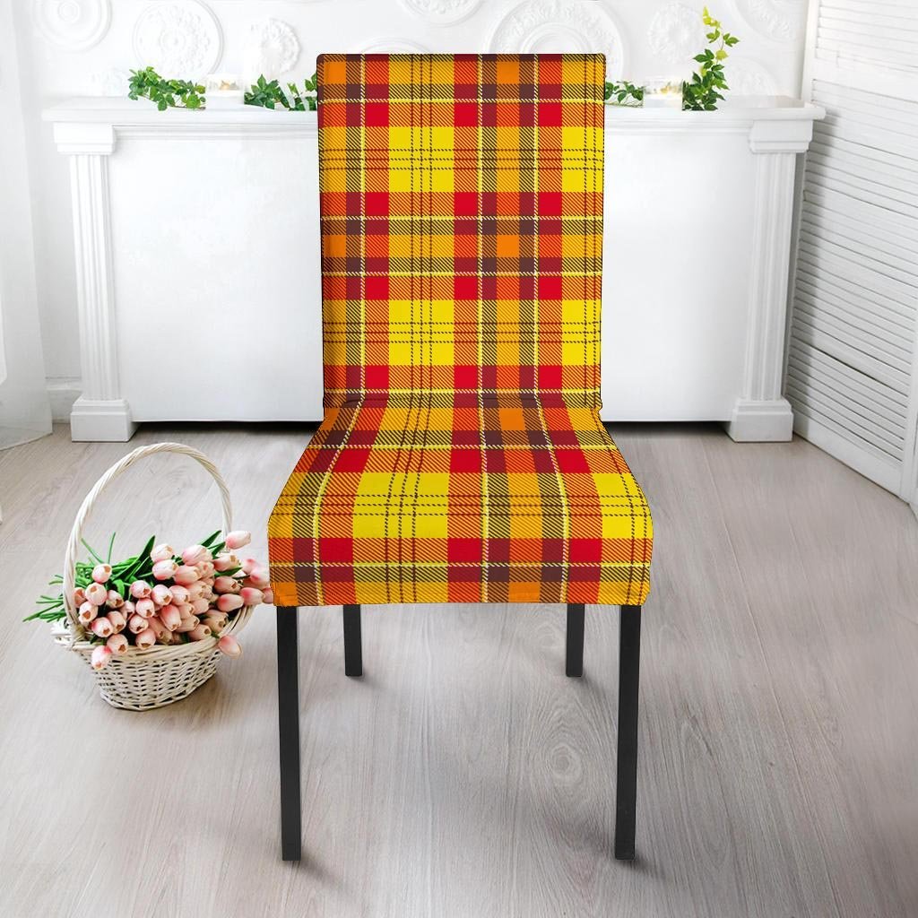 Yellow Plaid Tartan Chair Cover-grizzshop