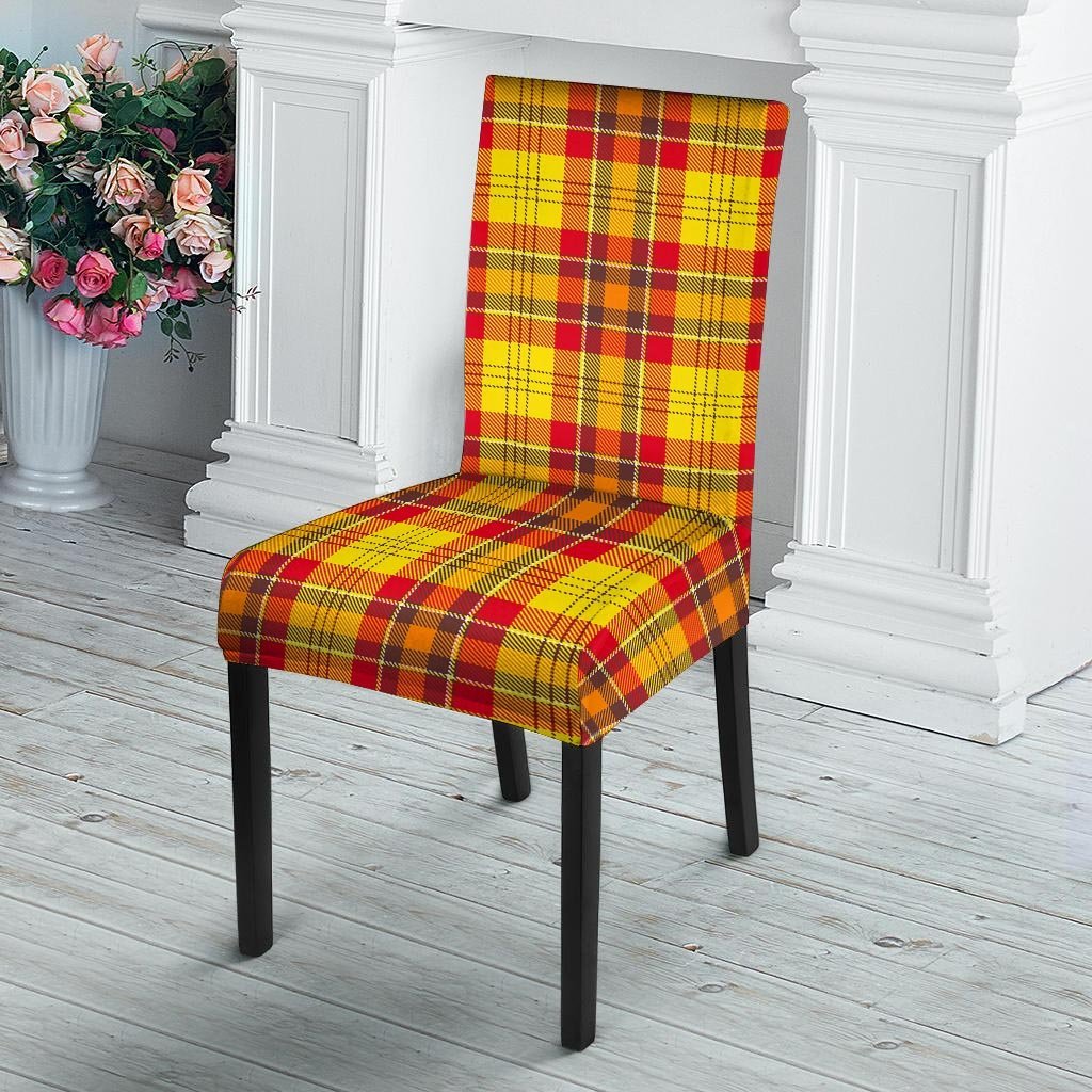 Yellow Plaid Tartan Chair Cover-grizzshop