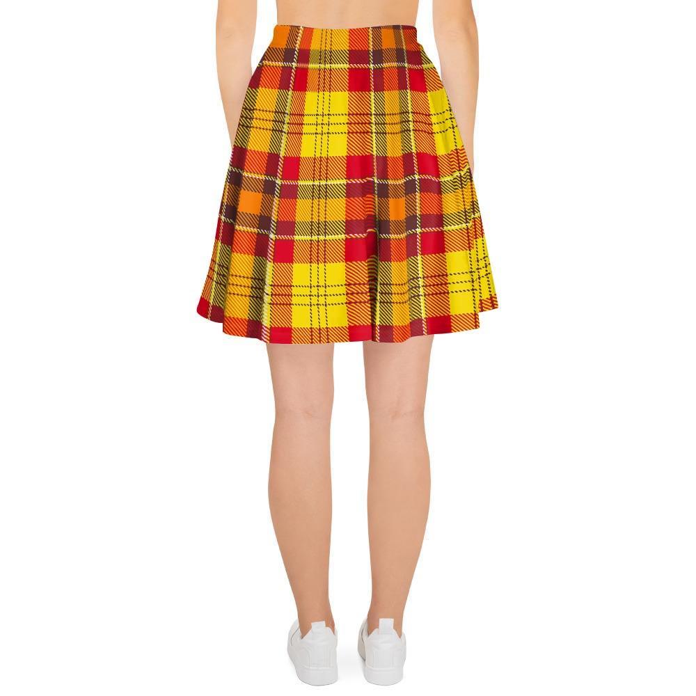 Yellow Plaid Tartan Women's Skirt-grizzshop