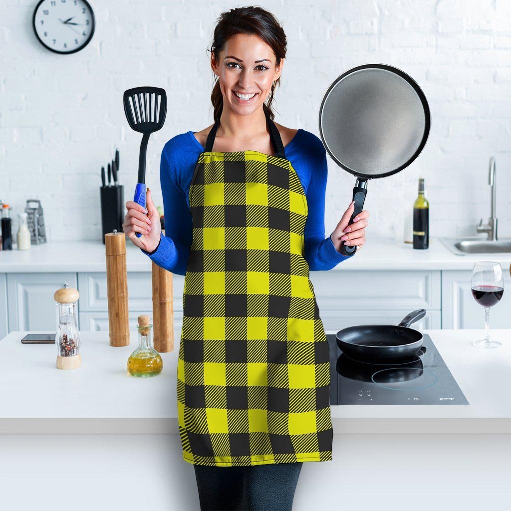 Yellow Plaid Women's Apron-grizzshop