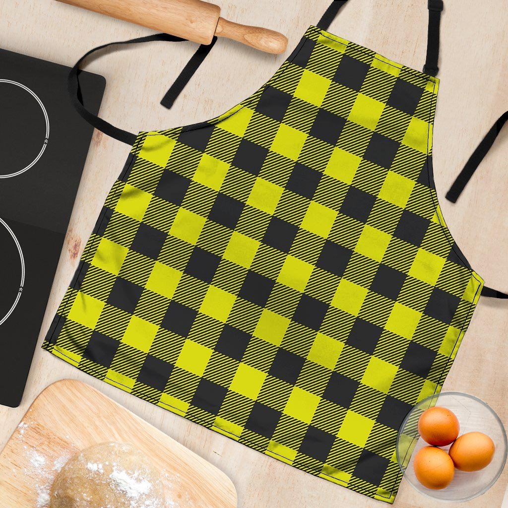 Yellow Plaid Women's Apron-grizzshop