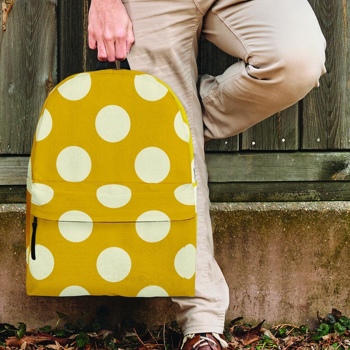 Yellow Polka Dot Backpack-grizzshop