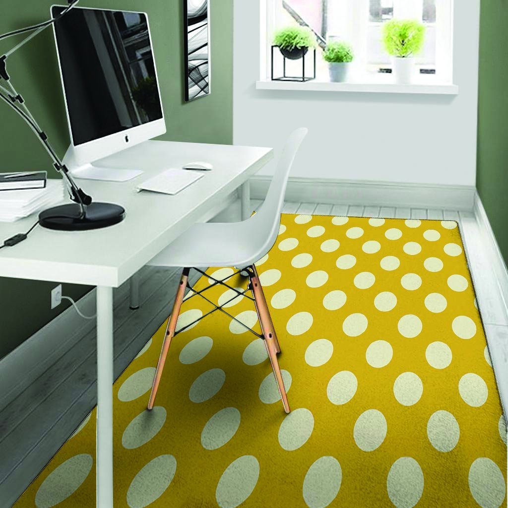 Yellow Polka Dot Floor Mat-grizzshop