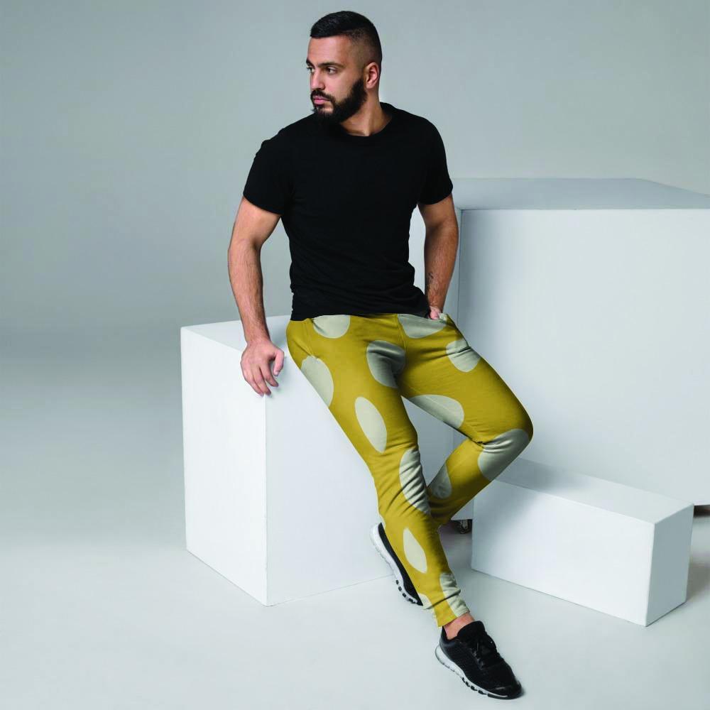 Yellow Polka Dot Men's Joggers-grizzshop
