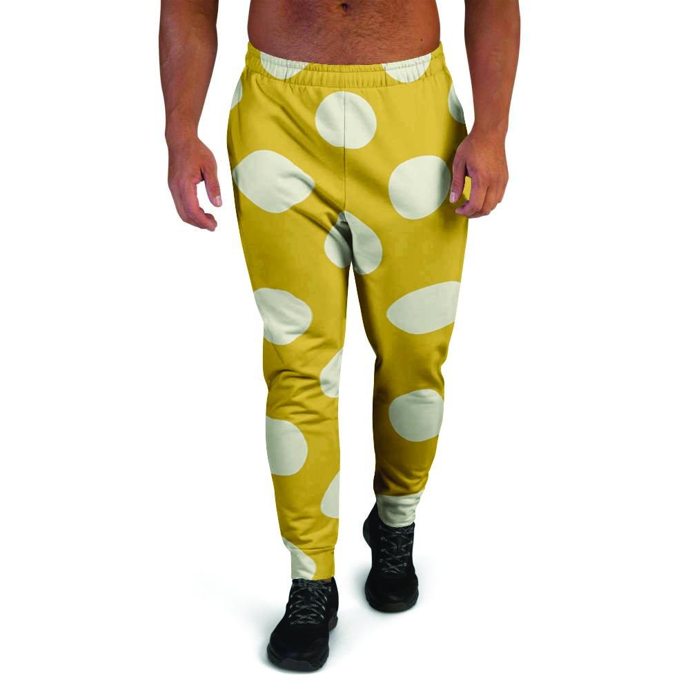 Yellow Polka Dot Men's Joggers-grizzshop