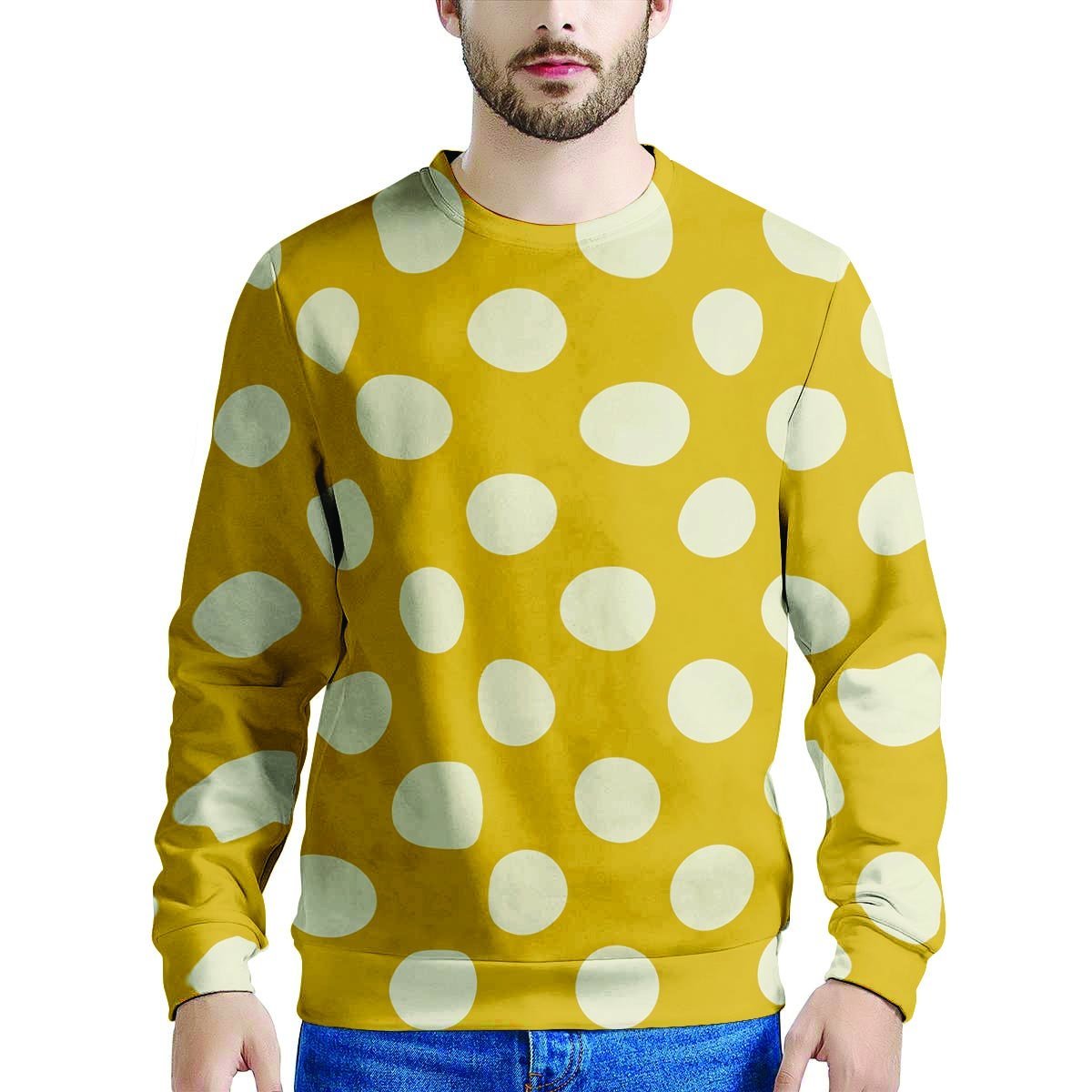 Yellow Polka Dot Men's Sweatshirt-grizzshop