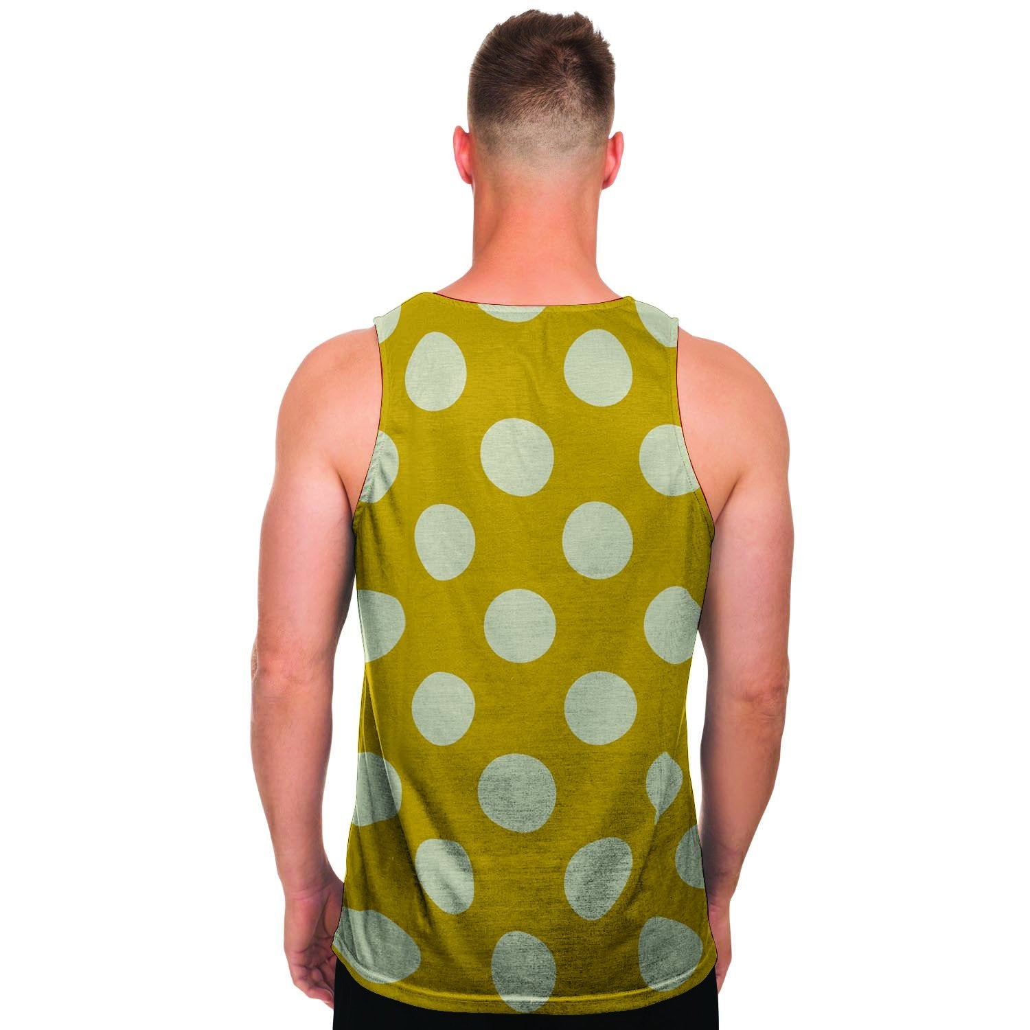 Yellow Polka Dot Men's Tank Tops-grizzshop
